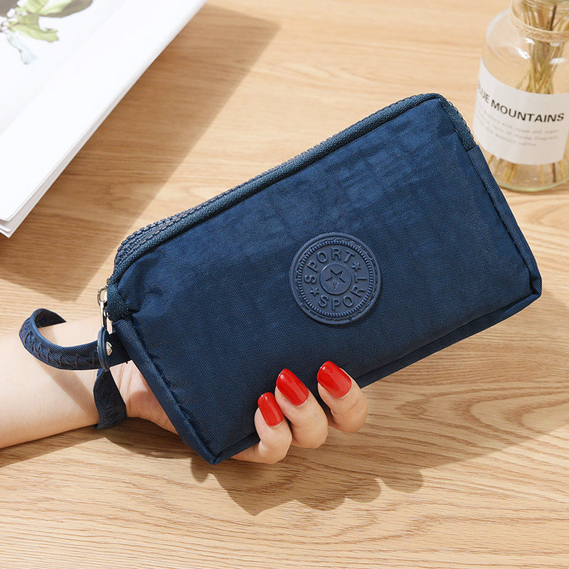Wholesale Fabric Women's Long Three Layer Zipper Large Capacity Zero Wallet